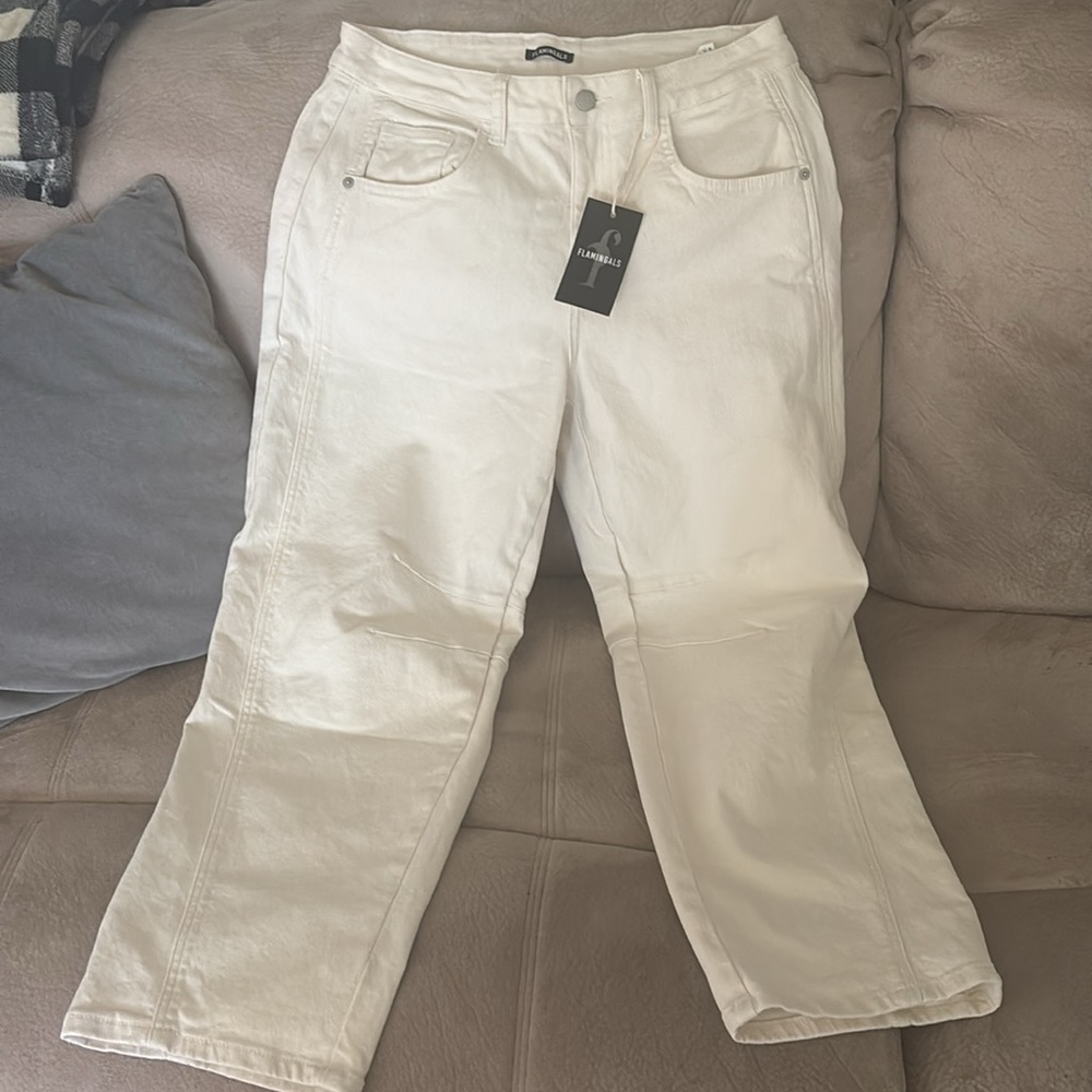 Off white Flamingo jeans size Large.